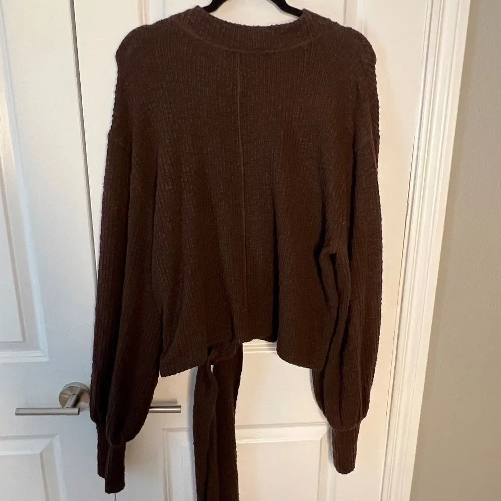 FREE PEOPLE FP Beach Gulfport Pullover Sweatshirt Sweater Size XS Brown